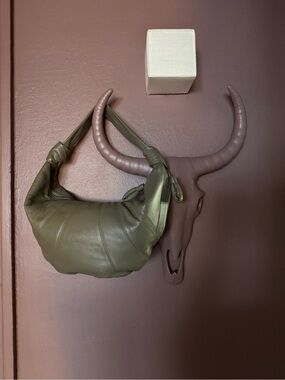 Lemaire Fortune Croissant Bag in Dark Sage